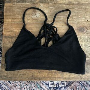 OBEY Black Strappy Bralette, Size Small